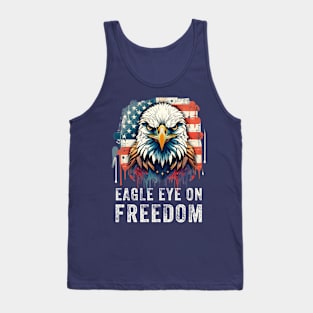 Patriotic Eagle Eye On Freedom Red White And Blue Design Tank Top